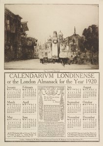 カレンダリウムロンディネンセ、または1920年のロンドン年鑑、1919年のホワイトホールのセノタフの景色が上にあります
