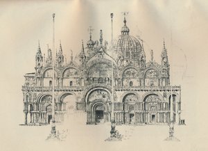 1925年後半〜20世紀初頭のサンマルコの正面。 作： William Monk