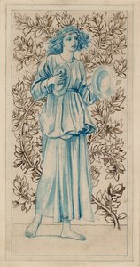 シンバルを演奏する女性、19 世紀後半 作： William Morris