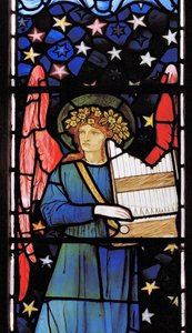 エンゼルミュージシャン、1881年（ステンドグラス） 作： William Morris