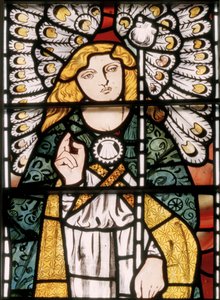大天使ガブリエル、1862年（ステンドグラス） 作： William Morris