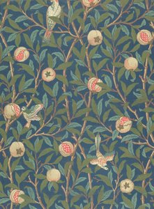 「鳥とザクロ」の壁紙デザイン、ジョン・ヘンリー・ディアル（1860-1932）、1926（壁紙） 作： William Morris
