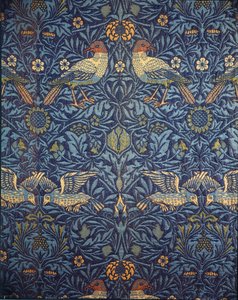 鳥。 装飾布、1878年。 作： William Morris