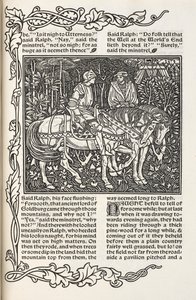 世界の果ての井戸」の挿絵。ウィリアム・モリスによるイラストとデザイン。 作： William Morris