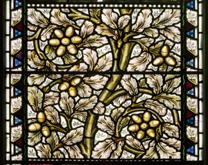 Kirkcaldy Old Kirk、Morris＆Co.、William Morris、Acorns＆Oak Leaves、1886 作： William Morris
