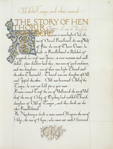 Ms 270 * f.1r The Story of Hen Thorir、c.1873-4（paper） 作： William Morris
