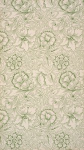 ピンクとポピー。 壁紙、1881年。 作： William Morris