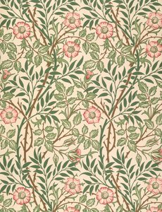 壁紙の「スウィートブライアー」デザイン、ジョンヘンリーディアー（1860-1932）1917年 作： William Morris