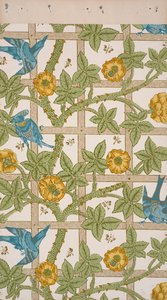 トレリス。 壁紙、1862年。 作： William Morris