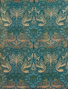 ウィリアム・モリス クジャクとドラゴンのテキスタイルデザイン 1880年頃（木版画 作： William Morris