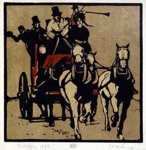 馬車または勤勉さ: 「コーチング」 - ウィリアム・ニコルソン (1872-1949) 作： William Nicholson