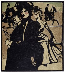 ロンドンのレースでの貴族 - 「「ロンドンの種類」」、ウィリアム・ニコルソン（1872-1949）、エド・フローリー 作： William Nicholson