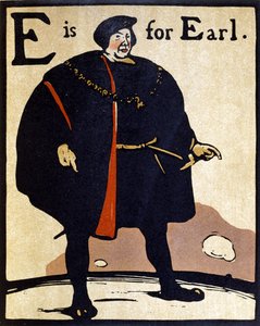 E は伯爵、ウィリアム ハイネマン発行の「アルファベット」のイラスト 作： William Nicholson
