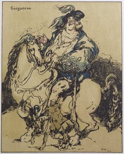 ガルガンチュア、「Characters of Romance」のイラスト、1900年初版（カラーリソ） 作： William Nicholson