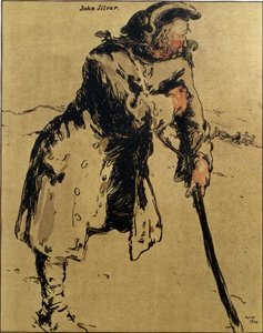 ジョン・シルバー、「Characters of Romance」のイラスト、1900年初版（カラーリソ） 作： William Nicholson