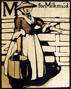 ミルクメイドのM、ウィリアム・ハイネマン発行の「アルファベット」のイラスト