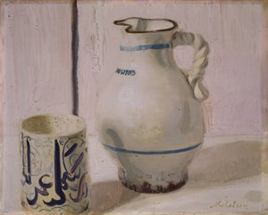 水差しのあるピンクの静物」1935-36年