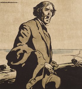 サー ヘンリー アーヴィングの肖像、「12 の肖像」、ファースト シリーズより 作： William Nicholson
