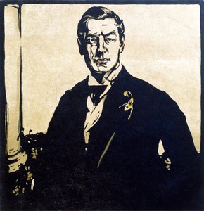Rt。 ほん。 ジョセフ・チェンバレン (1836-1914) のイラスト、「12 の肖像 - 第 2 シリーズ」、1899 年発行 (手彩色木版) 作： William Nicholson