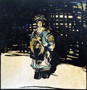 サダ・ヤッコ、「Twelve Portraits」の挿絵、1899年出版（手彩色木版） 作： William Nicholson