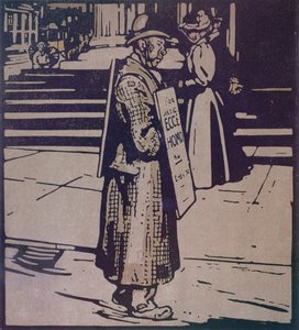 ウィリアム・ハイネマン出版の「ロンドン・タイプ」のサンドイッチマン 作： William Nicholson