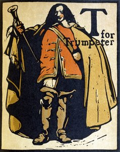 トランペッターのT、ウィリアム・ハイネマン発行の「アルファベット」のイラスト 作： William Nicholson