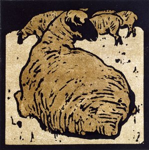 シンプルな羊、ウィリアム・ハイネマン発行の「The Square Book of Animals」のイラスト 作： William Nicholson