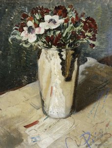 ウォールフラワーとアネモネ 作： William Nicholson
