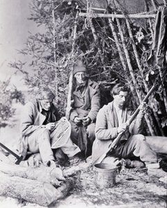 カナダでのトラッパーの生活、1890年頃のノートマンの写真。 作： William Notman