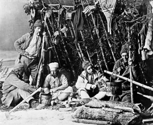 カナダでのトラッパーの生活、1890年頃のノートマンの写真。