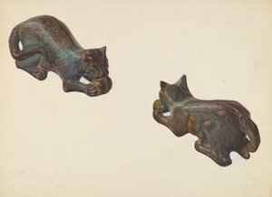猫とボールのコインバンク、1939年頃。 作： William O. Fletcher