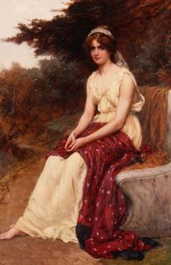 黄色いドレスを着た若い女の子 作： William Oliver