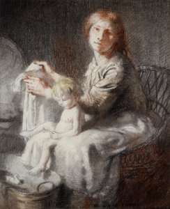 The White Swan (Grace and Kit) (パステルと黒のクレヨン) 作： William Orpen
