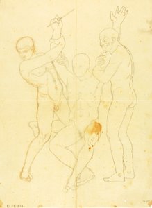 ホレブ山でのモーセ、アロン、フル（ヌード撮影） 作： William Page