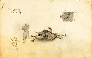紅海の水を分けるよう命じるモーセ 作： William Page