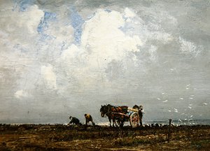 蕨の採集 20世紀 油彩・キャンバス 作： William Page Atkinson Wells