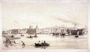 テムズ川を渡るグリニッジの眺め、ロンドン、c1841。 作： William Parrott