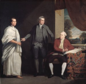 オマイ、ジョセフ・バンクスとダニエル・ソランダー博士、1775年～6年。