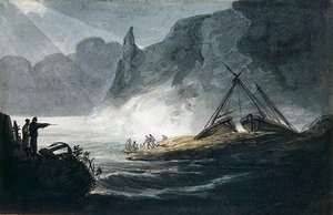 ロッキーの海岸風景（水彩・紙） 作： William Payne