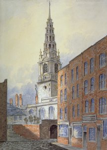 シティ・オブ・ロンドン、フリート・ストリートのセント・ブライド教会、1815年頃