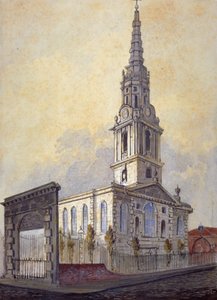 ロンドン、ホルボーンのセント・ジャイルズ・イン・ザ・フィールズ教会、1815年頃。                             