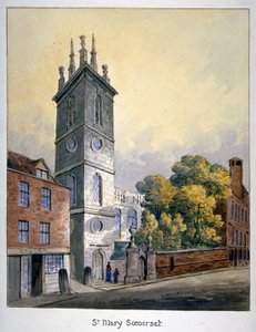 シティ・オブ・ロンドン、セント・メアリー・サマセット教会、1815年頃