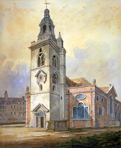 ロンドン、ホワイトチャペルのセント・メアリー教会、1815年頃