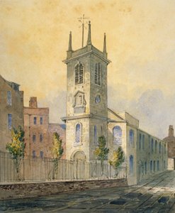 1815年、ロンドンのシティ、セント・オレーヴ・ジューイ教会の南西の眺め