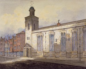 シティ・オブ・ロンドンのセント・キャサリン・クリーの日時計の眺め（1815年頃）。    