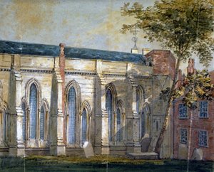 ロンドン、テンプル教会の眺め、1810年頃                                          作： William Pearson