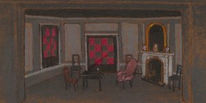アリスの居間--偽プロセニアム（舞台美術） 作： William Penhallow Henderson