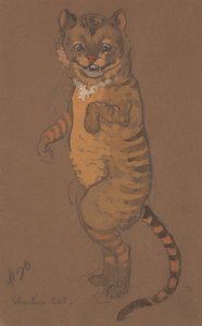 不思議の国のアリス」のチェシャ猫の衣装デザイン（1915年）。 作： William Penhallow Henderson