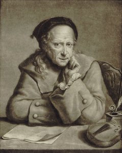 ヴァイオリン奏者で作曲家のカルロ・テッサリーニの肖像 1690-1766 年、1760 年頃。 作： William Pether
