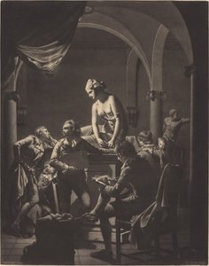 ランプライトによるアカデミー 作： William Pether after Joseph Wright